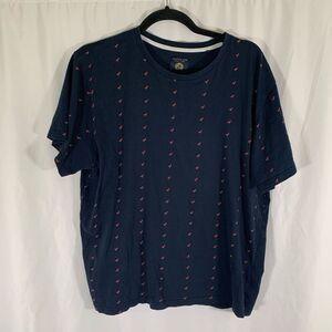 Cactus Man Ricky Singh Shirt Men's Large Blue Flamingo Short Sleeve Crew Neck